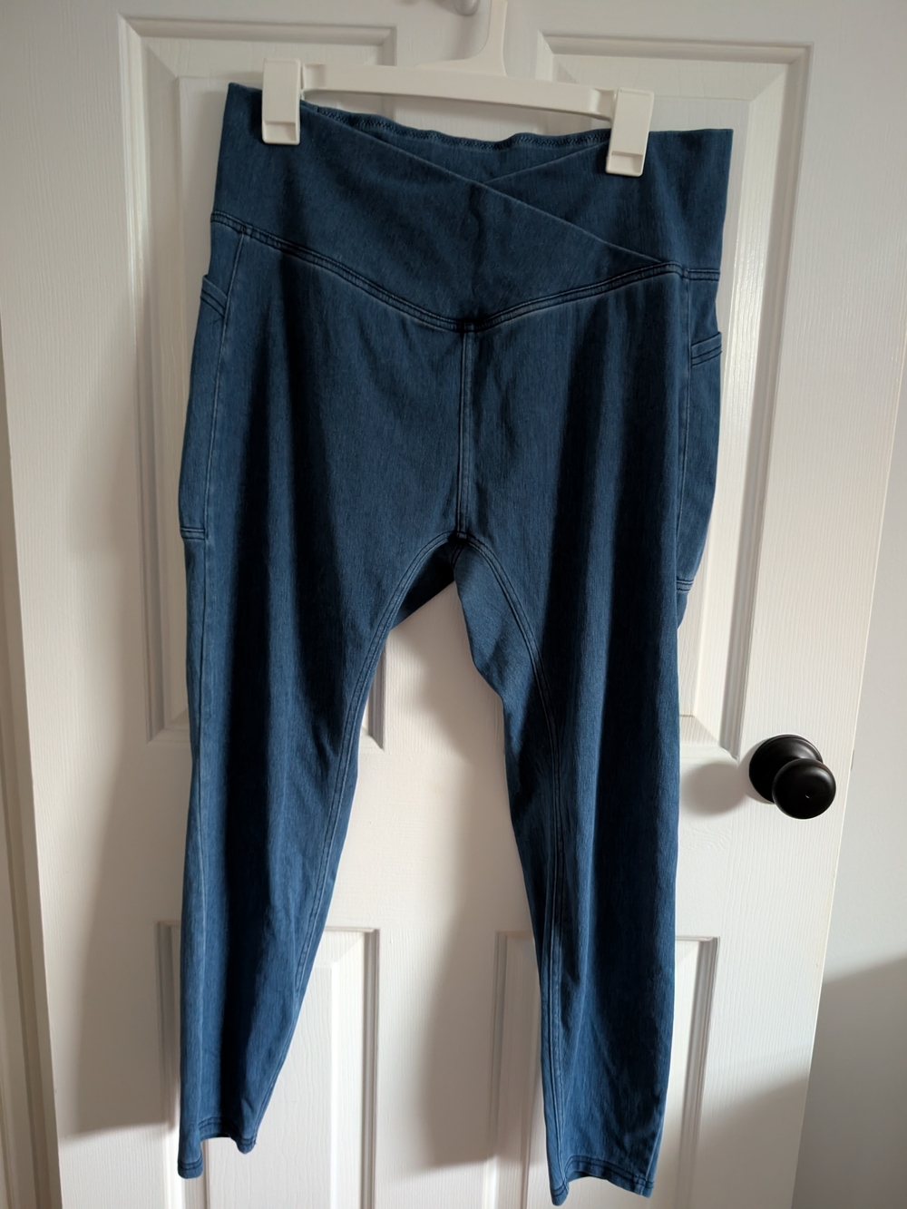 HALARA Womens Dark Blue Crossover Waist Jeggings Size XL